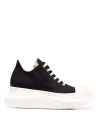 Baskets basses en toile noires et blanches Rick Owens DRKSHDW