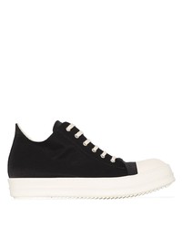 Baskets basses en toile noires et blanches Rick Owens DRKSHDW