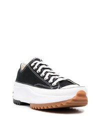 Baskets basses en toile noires et blanches Converse