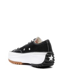 Baskets basses en toile noires et blanches Converse