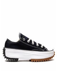 Baskets basses en toile noires et blanches Converse