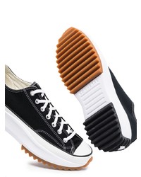 Baskets basses en toile noires et blanches Converse