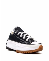 Baskets basses en toile noires et blanches Converse