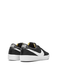 Baskets basses en toile noires et blanches Nike