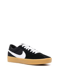 Baskets basses en toile noires et blanches Nike