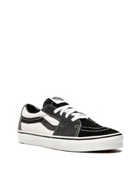 Baskets basses en toile noires et blanches Vans