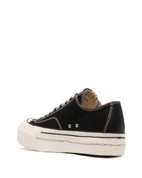 Baskets basses en toile noires et blanches VISVIM