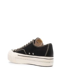 Baskets basses en toile noires et blanches VISVIM