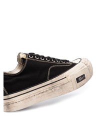 Baskets basses en toile noires et blanches VISVIM