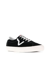 Baskets basses en toile noires et blanches Vans