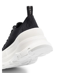 Baskets basses en toile noires et blanches Alexander McQueen