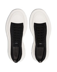 Baskets basses en toile noires et blanches Alexander McQueen