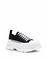 Baskets basses en toile noires et blanches Alexander McQueen