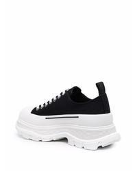 Baskets basses en toile noires et blanches Alexander McQueen