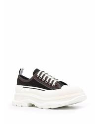 Baskets basses en toile noires et blanches Alexander McQueen