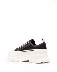 Baskets basses en toile noires et blanches Alexander McQueen