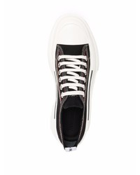 Baskets basses en toile noires et blanches Alexander McQueen