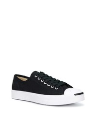 Baskets basses en toile noires et blanches Converse