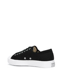 Baskets basses en toile noires et blanches Converse