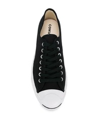 Baskets basses en toile noires et blanches Converse