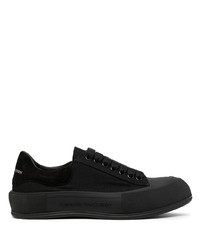 Baskets basses en toile noires Alexander McQueen