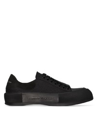 Baskets basses en toile noires Alexander McQueen