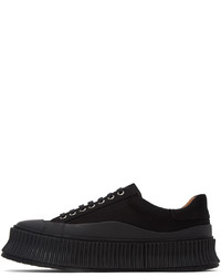 Baskets basses en toile noires Jil Sander