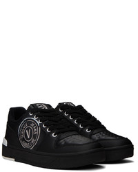 Baskets basses en toile noires VERSACE JEANS COUTURE