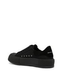 Baskets basses en toile noires Alexander McQueen