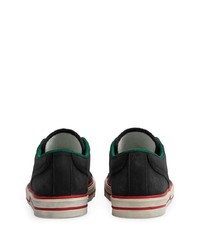 Baskets basses en toile noires Gucci