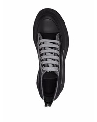 Baskets basses en toile noires Alexander McQueen