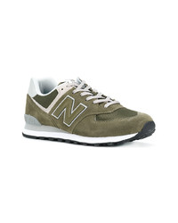 Baskets basses en toile olive New Balance