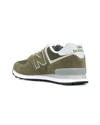 Baskets basses en toile olive New Balance