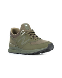 Baskets basses en toile olive New Balance