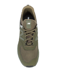 Baskets basses en toile olive New Balance