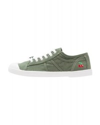 Baskets basses en toile olive Le Temps Des Cerises