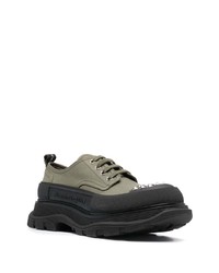 Baskets basses en toile olive Alexander McQueen