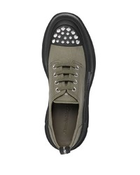 Baskets basses en toile olive Alexander McQueen