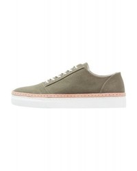 Baskets basses en toile olive Whyred