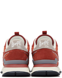 Baskets basses en toile orange BAPE