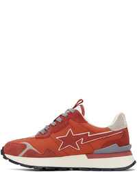 Baskets basses en toile orange BAPE