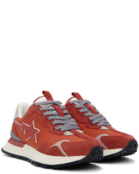 Baskets basses en toile orange BAPE