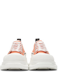 Baskets basses en toile orange Alexander McQueen