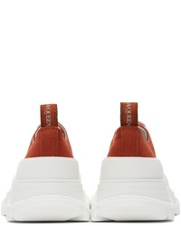 Baskets basses en toile orange Alexander McQueen