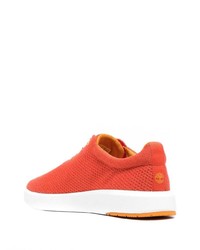 Baskets basses en toile orange Timberland