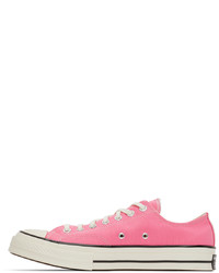 Baskets basses en toile roses Converse