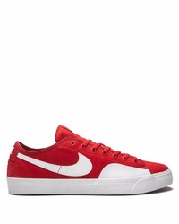 Baskets basses en toile rouge et blanc Nike