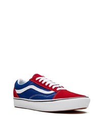 Baskets basses en toile rouge et bleu marine Vans