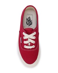 Baskets basses en toile rouges Vans