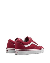 Baskets basses en toile rouges Vans